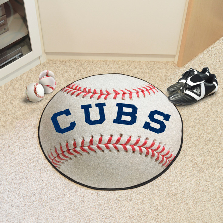 27" 1911 Chicago Cubs Retro Logo Baseball Style Round Mat