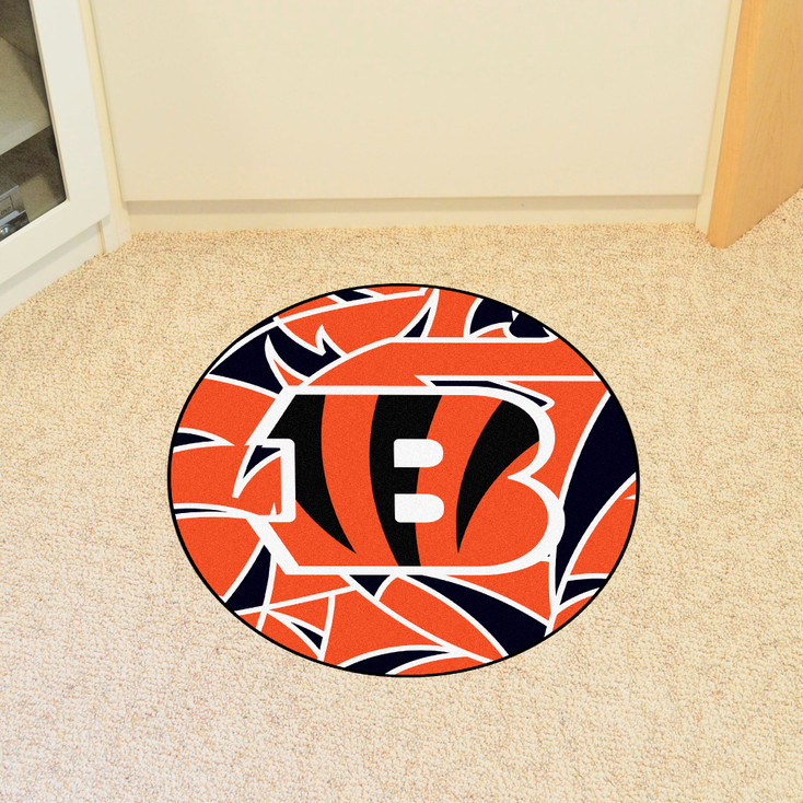 27" Cincinnati Bengals NFL x FIT Pattern Roundel Round Mat