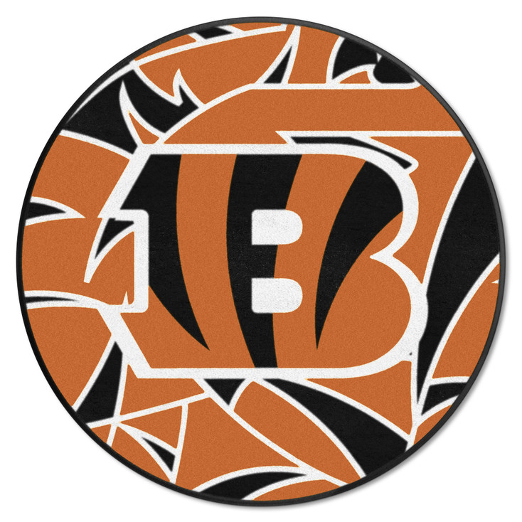 27" Cincinnati Bengals NFL x FIT Pattern Roundel Round Mat