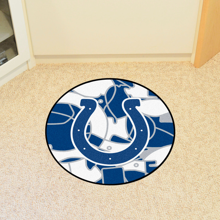 27" Indianapolis Colts NFL x FIT Pattern Roundel Round Mat