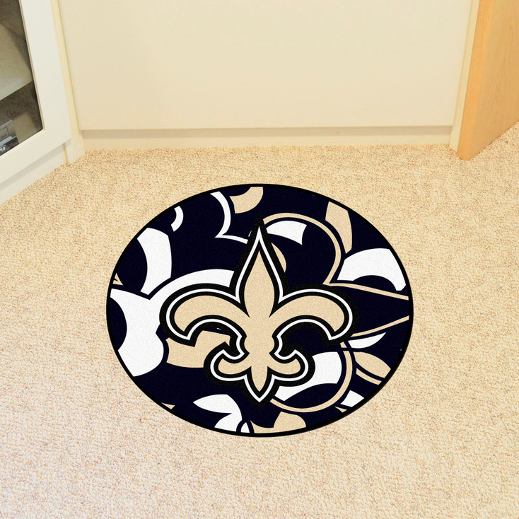 27" New Orleans Saints NFL x FIT Pattern Roundel Round Mat