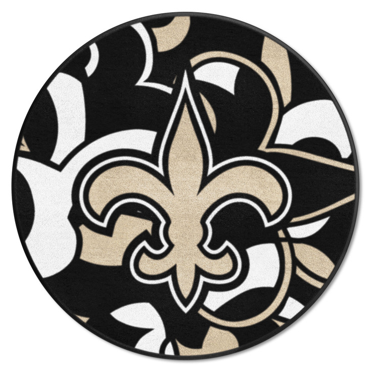 27" New Orleans Saints NFL x FIT Pattern Roundel Round Mat