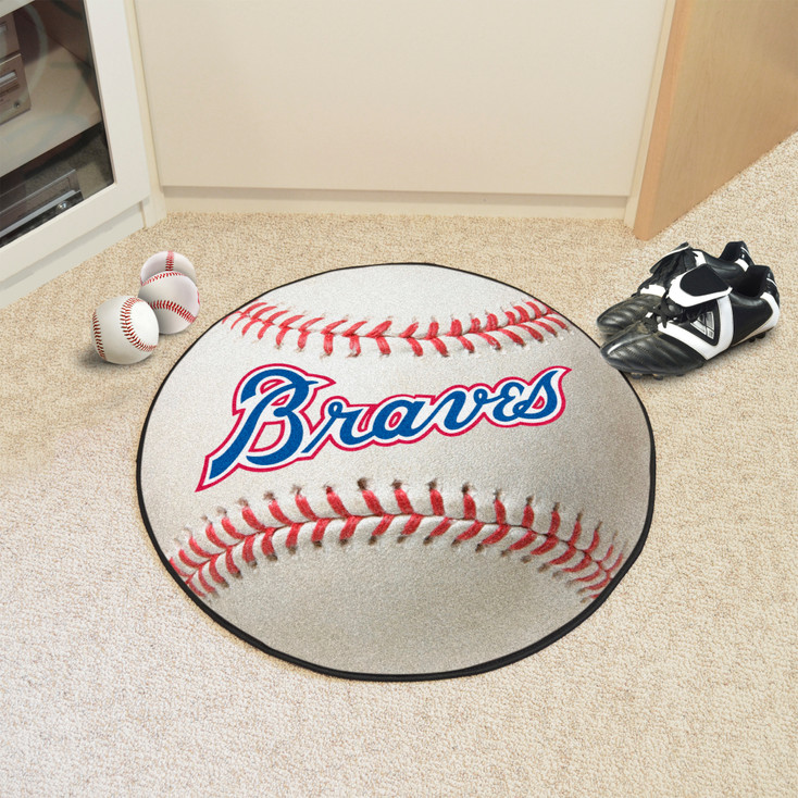 27" 1974 Atlanta Braves Retro Logo Baseball Style Round Mat