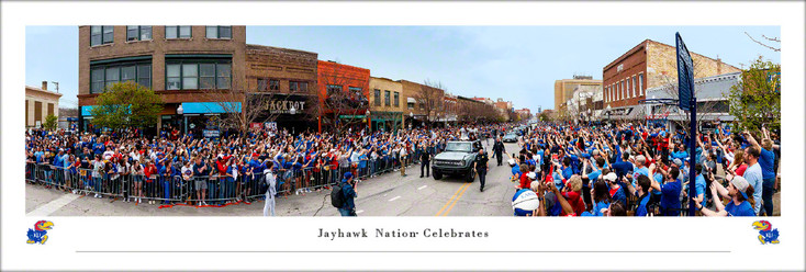 Kansas Jayhawk Basketball Nation Celebrates Panoramic Art Print
