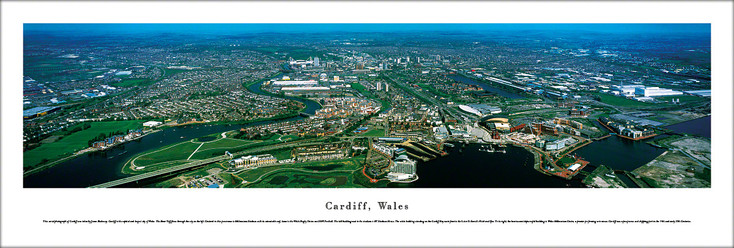 Cardiff, Wales Skyline Panoramic Art Print