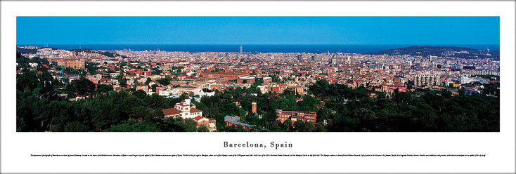 Barcelona, Spain Skyline Panoramic Art Print