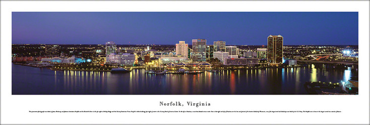 Norfolk, Virginia Skyline Panoramic Art Print