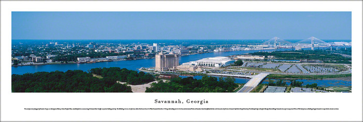 Savannah, Georgia Skyline Panoramic Art Print