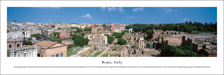 Rome, Italy Aerial Skyline Panoramic Art Print