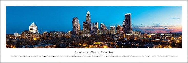 Charlotte, North Carolina Skyline Panoramic Art Print