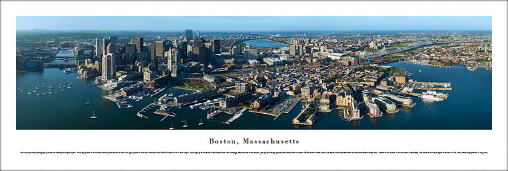 Boston, Massachusetts Skyline Panoramic Art Print Poster