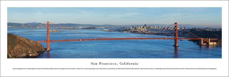 San Francisco, California Golden Gate Skyline Panoramic Art Print