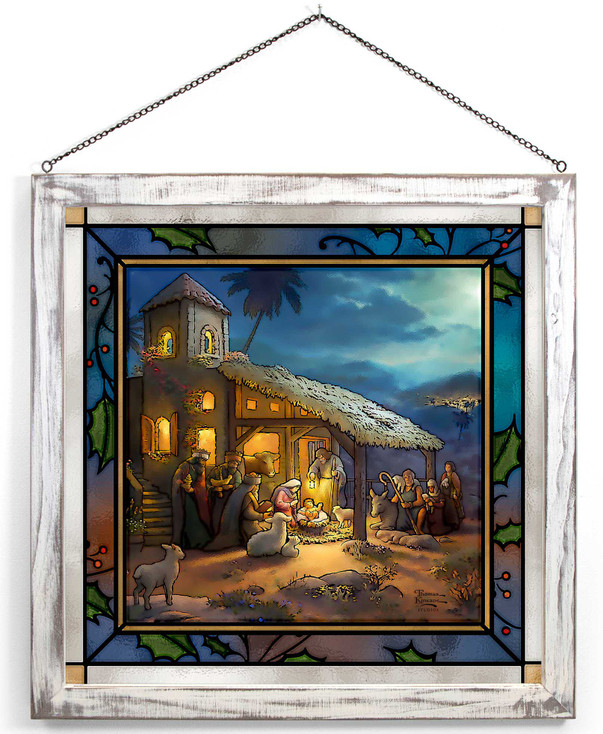 20" The Nativity Stained Glass Wall Art