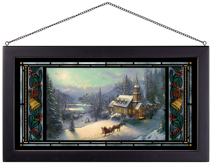 Sunday Evening Sleigh Ride Stained Glass Wall Art