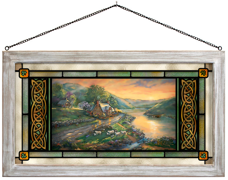 Daybreak at Emerald Valley Stained Glass Wall Art