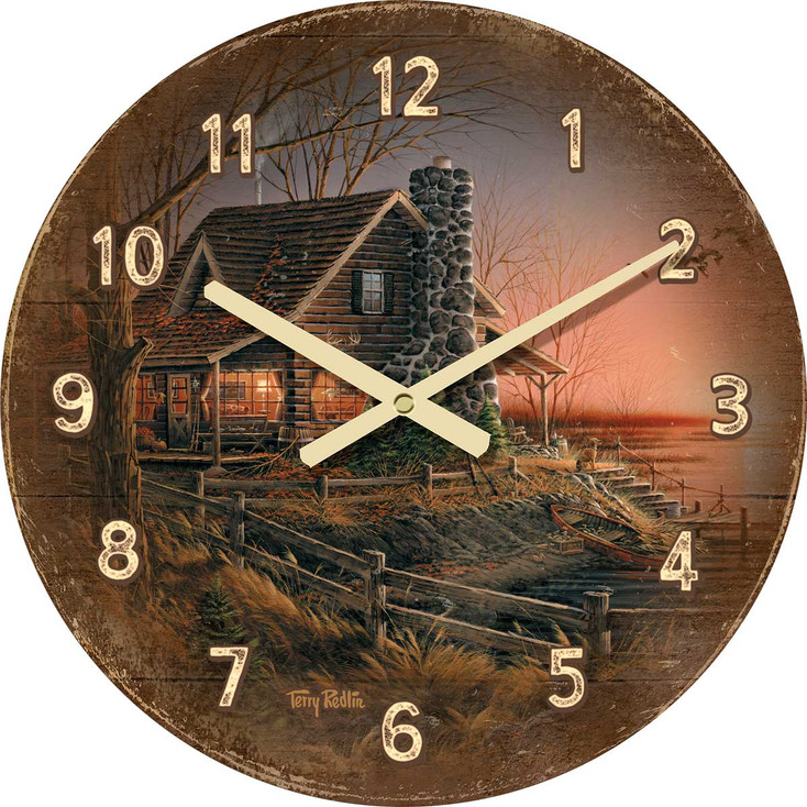 21" Comforts of Home Round Wood Wall Clock