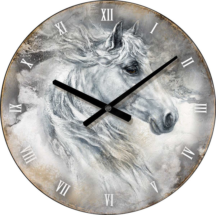 21" Regal Horse Round Wood Wall Clock