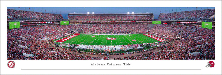 Alabama Crimson Tide Football at Twilight Panoramic Art Print