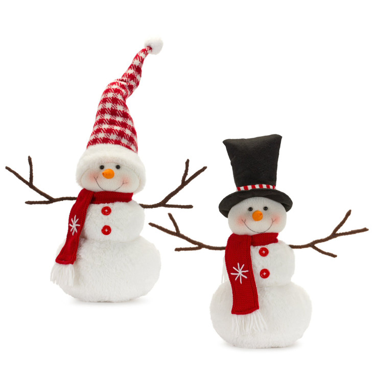 Happy Snowman Polyester Sculptures, Set of 4
