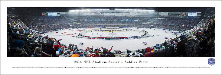2014 NHL Stadium Series Chicago Blackhawks vs Pittsburgh Penguins Panoramic Art Print