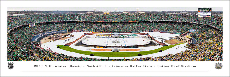 2020 NHL Winter Classic Dallas Stars vs Nashville Predators Panoramic Art Print