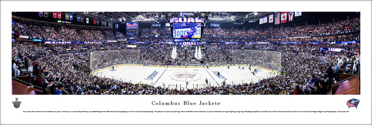 Columbus Blue Jackets Hockey Panoramic Art Print