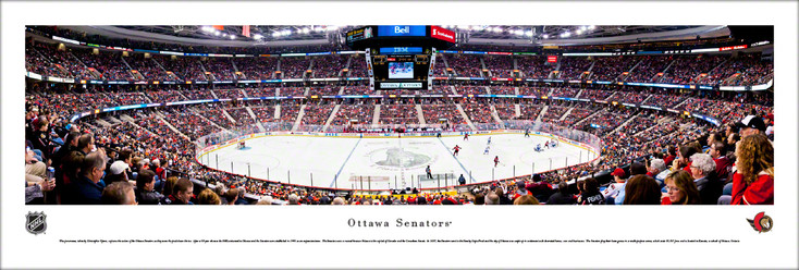 Ottawa Senators Hockey Center Ice Panoramic Art Print