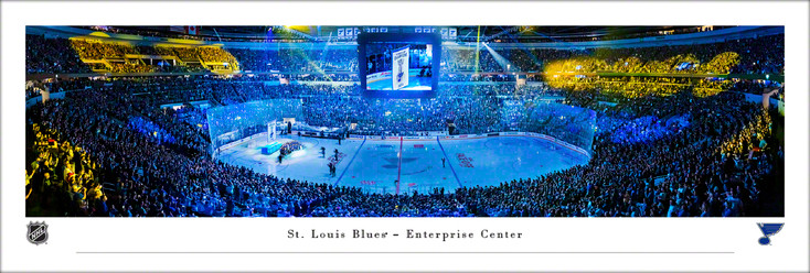 St. Louis Blues Hockey Banner Raising Panoramic Art Print