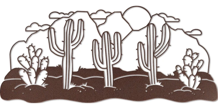Warm Daytime Desert Scene Metal Wall Art
