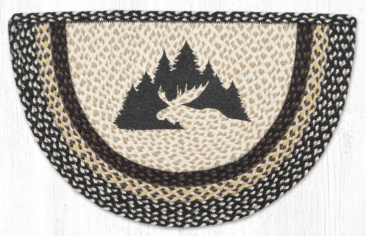 18" x 29" Graphic Moose Printed Jute Slice Rug