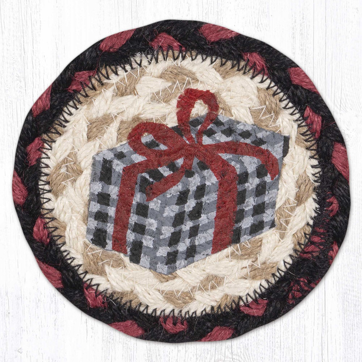 Holiday Gatherings Printed Jute Coasters by Sandy Clough, Set of 8