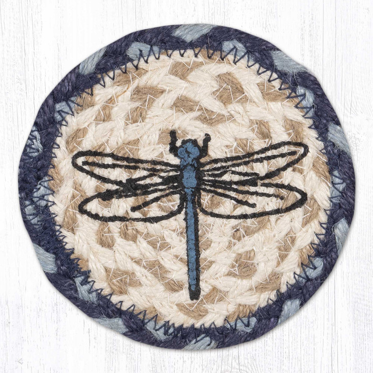 Dragonfly Printed Jute Coasters by Harry W. Smith, Set of 8