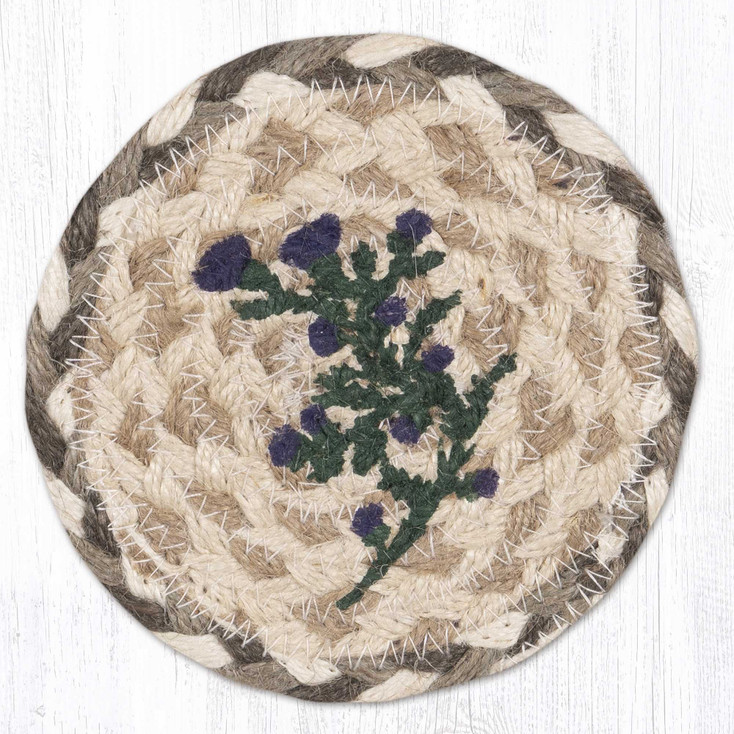 Thistle & Vine Printed Jute Coaster by Susan Burd