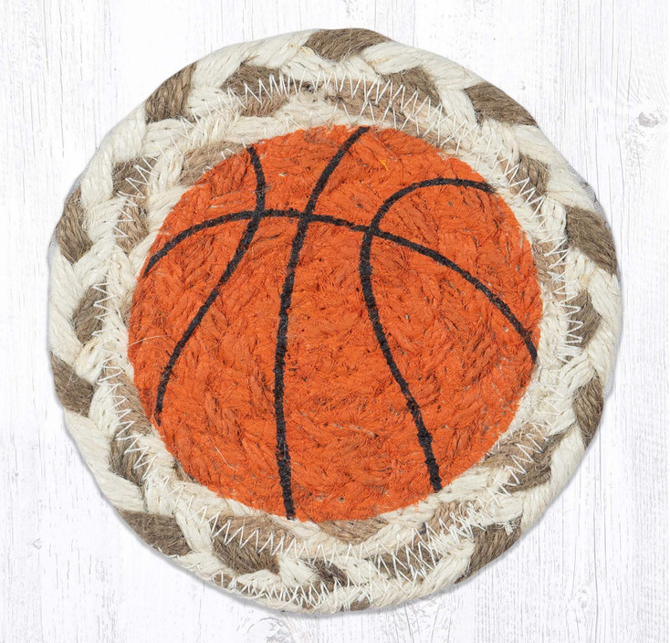 Basketball Printed Jute Coasters by Suzanne Pienta, Set of 8