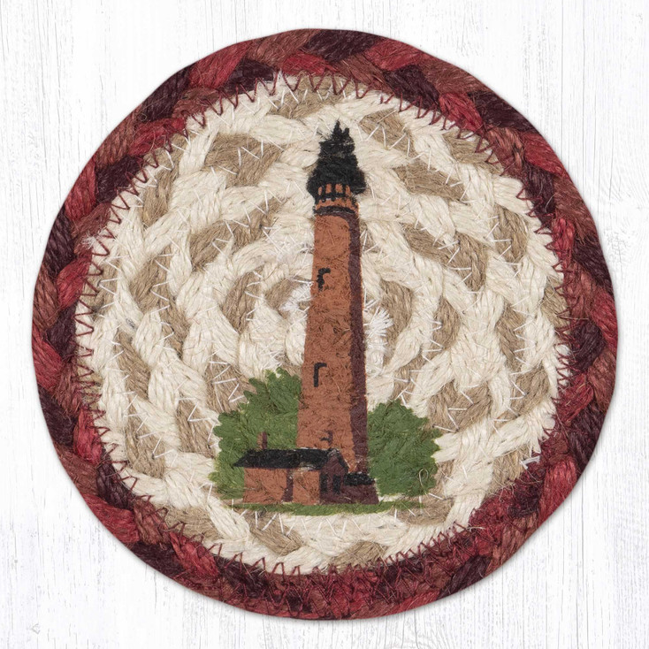 Currituck Lighthouse Printed Jute Coaster by Harry W Smith
