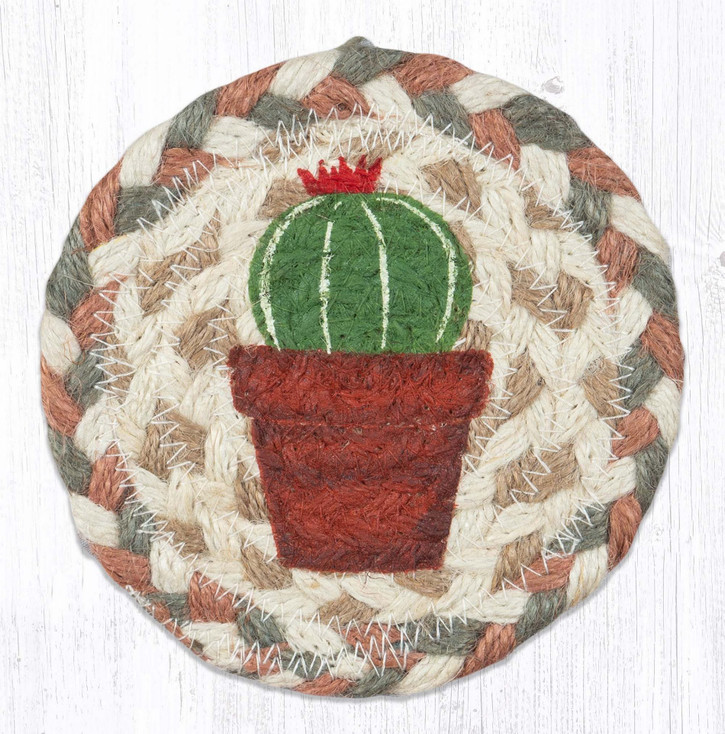 Cacti 3 Printed Jute Coaster by Suzanne Pienta
