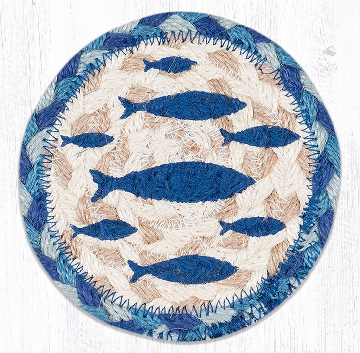 Fish Printed Jute Coaster by Harry W Smith