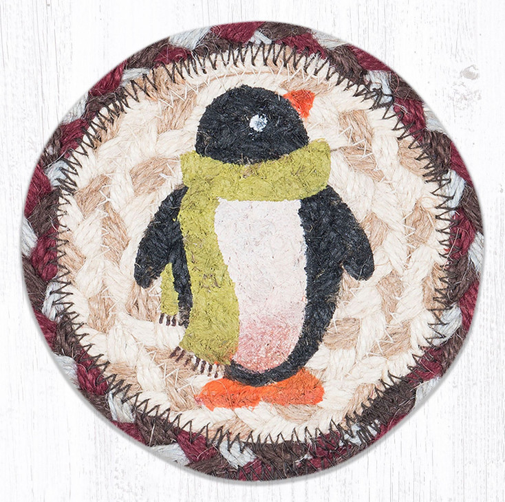 Penguin Printed Jute Coaster
