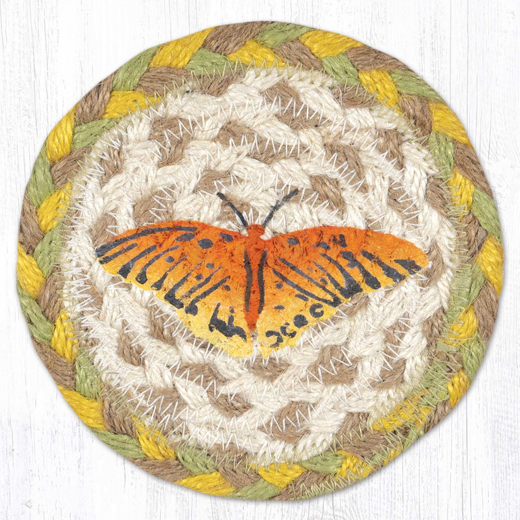 Butterfly Printed Jute Coasters by Sandy Clough, Set of 8