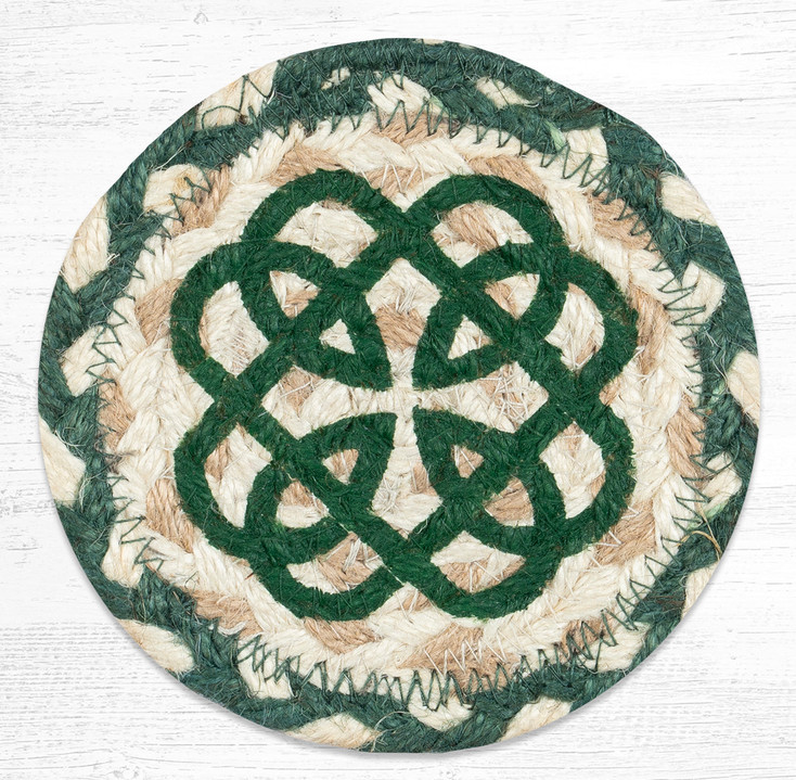 Irish Knot Clover Printed Jute Coasters by Harry W. Smith, Set of 8