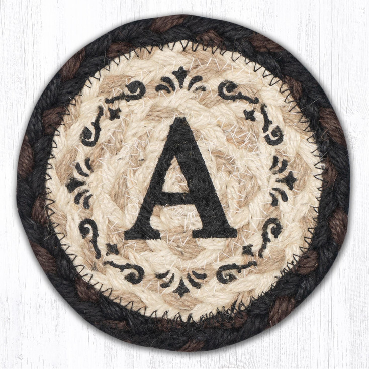 A Monogram Printed Jute Coaster by Harry W Smith