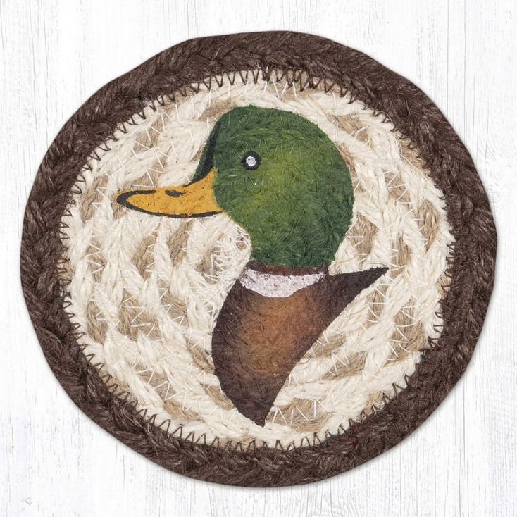 Mallard Duck Printed Jute Coaster by Harry W Smith