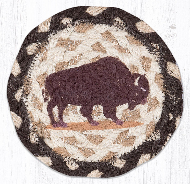 Buffalo Printed Jute Coasters, Set of 8