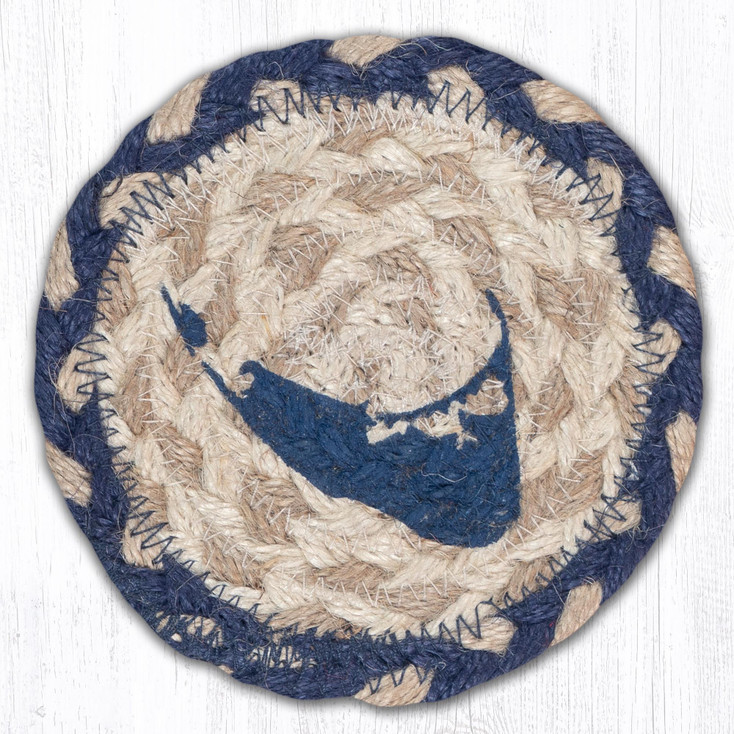 Nantucket Printed Jute Coasters by Harry W. Smith, Set of 8