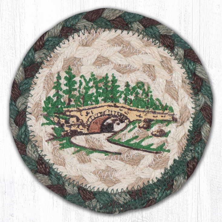 Acadia Bridge Printed Jute Coaster by Harry W Smith