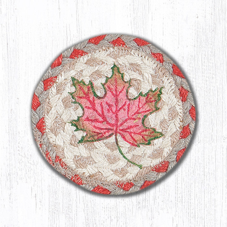 Autumn Leaves Printed Jute Coasters by Phyllis Stevens, Set of 8