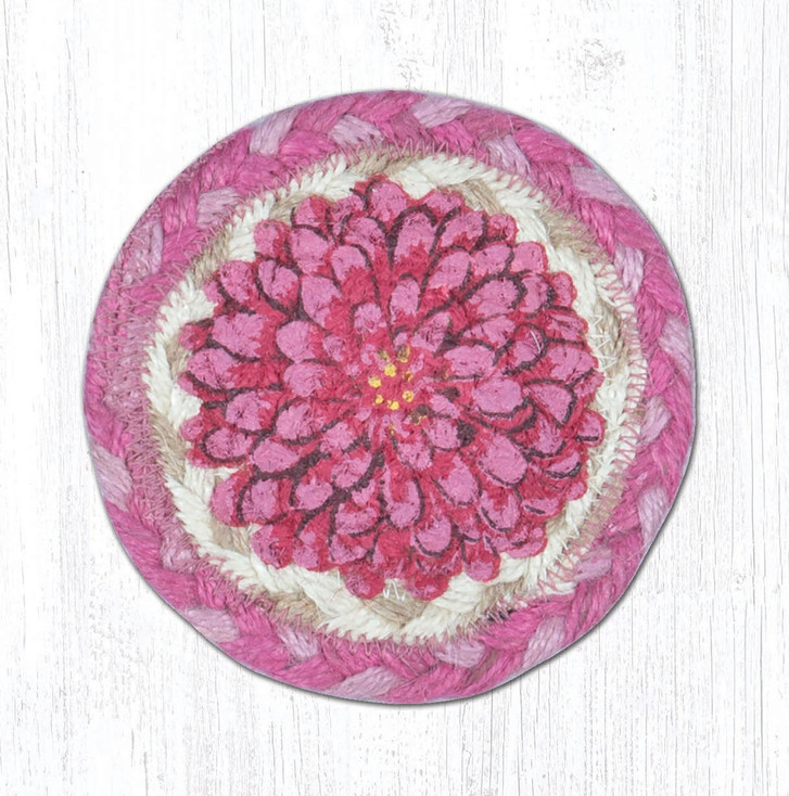 Boho Flower Printed Jute Coaster by Sandy Clough