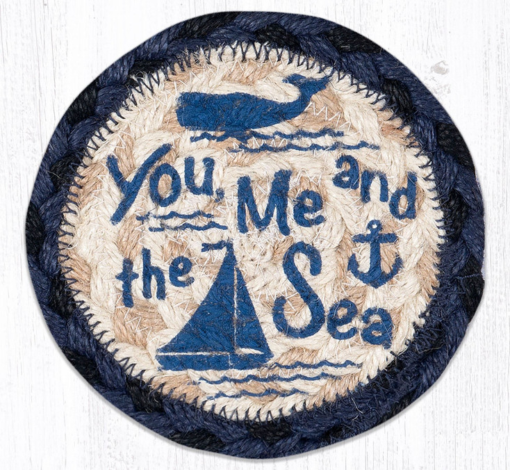 You, Me and the Sea Printed Jute Coasters by Harry W. Smith, Set of 8