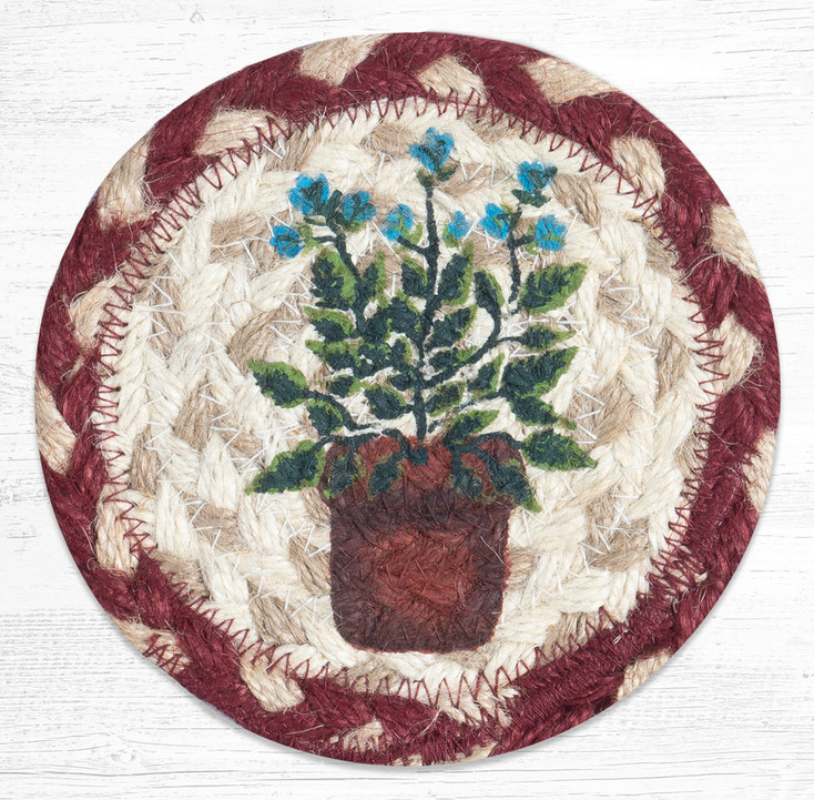 Sage Printed Jute Coaster by Susan Burd