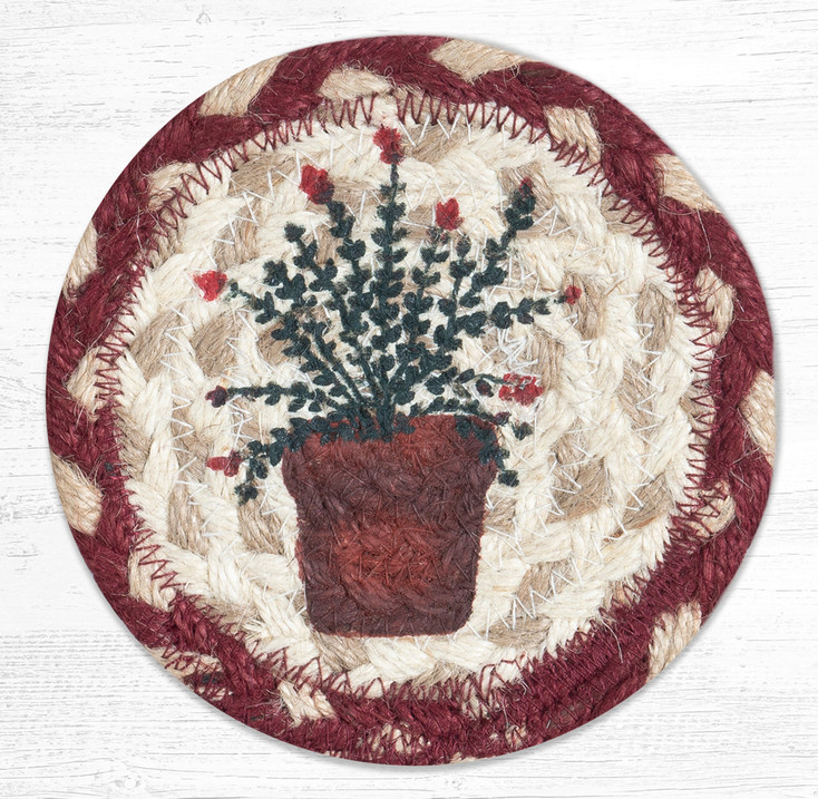 Thyme Printed Jute Coaster by Susan Burd